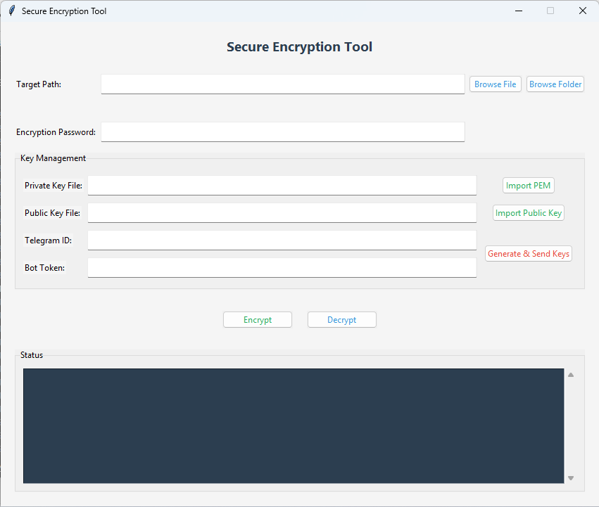 Secure Encryption Tool Interface